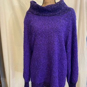 Side Effects purple cowl neck sweater, women's size M